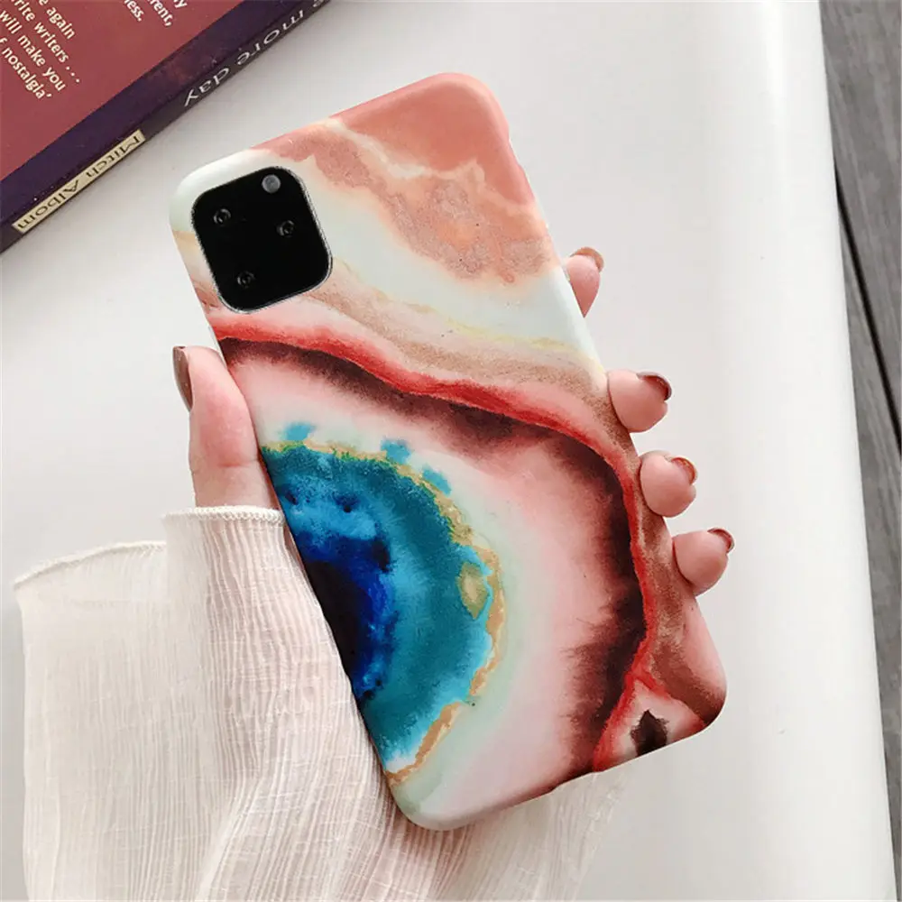 Lovebay цветной мраморный чехол для iPhone 11 Pro Max 7 8 6 6s Plus X XR XS Max 11 матовые телефонные чехлы мягкая IMD Силиконовая задняя крышка