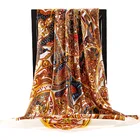 Солнцезащитный платок с популярным принтом, летний платок 90x90 см, пылезащитный платок, женские квадратные шелковые шарфы, модные шали нового цвета, 2021