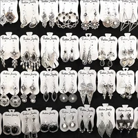 wholesale 30 pairs womens retro antique silver plated drop earrings jewelry party gifts mix styles