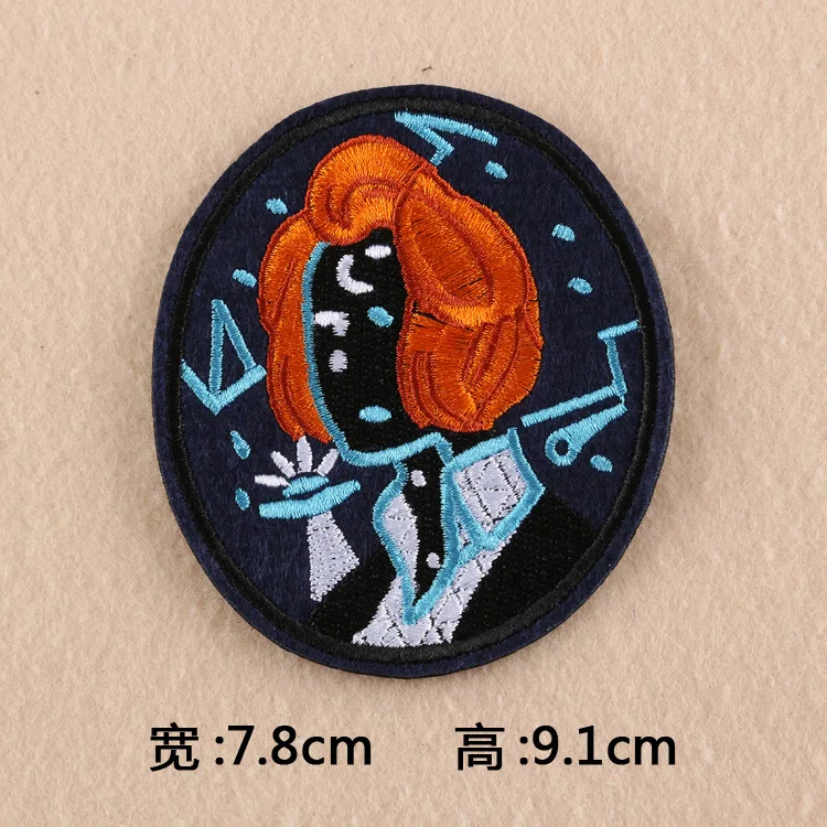 Випоинт вышивка знак Звезда женщина глаза нашивка с НЛО мультфильм пространство