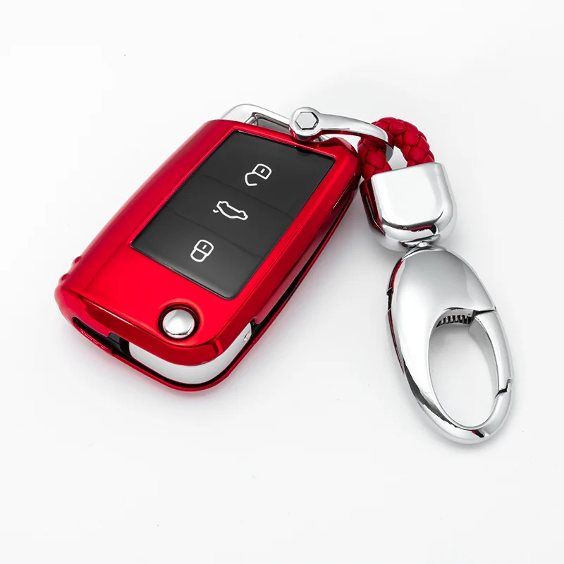 Мягкий ТПУ чехол для автомобильного ключа Volkswagen VW TIGUAN Golf mk7 Ibiza Leon FR 2 Altea Aztec Skoda Octavia