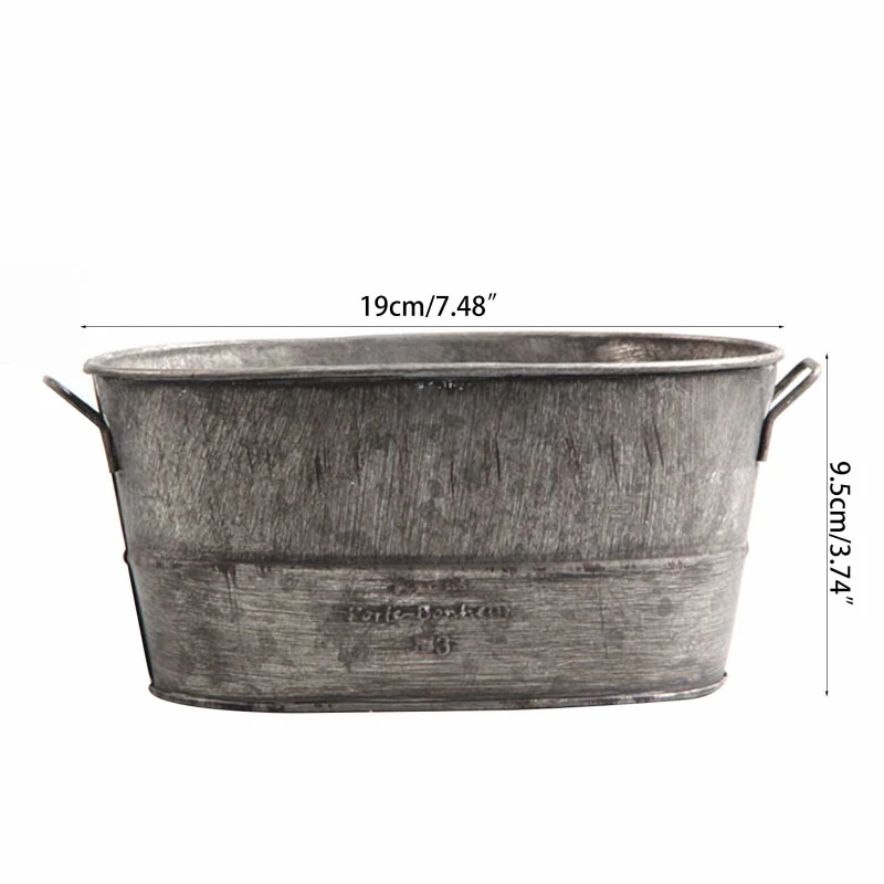 

Garden Plant Pot Decorative Vintage Succulent planter Zinc coat Bucket Boxes Flower Pot Barrel Patio Yard Gardening Home