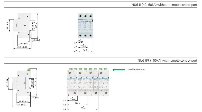 CHINT NU6-II 2P 15-40KA 275V низковольтный ограничитель перенапряжения