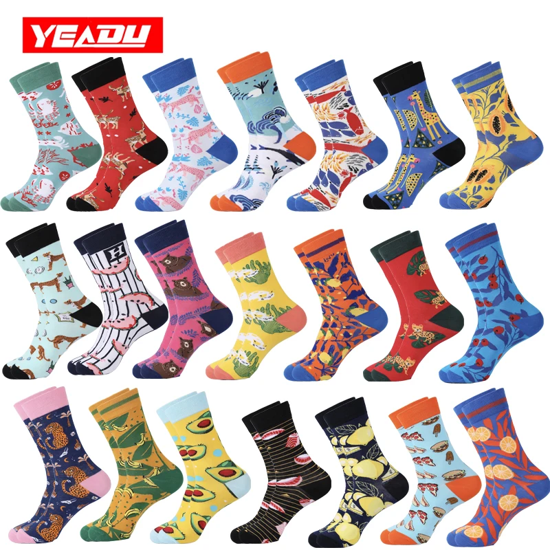 YEADU красочные женские и мужские носки Harajuku уличная одежда Забавный милый