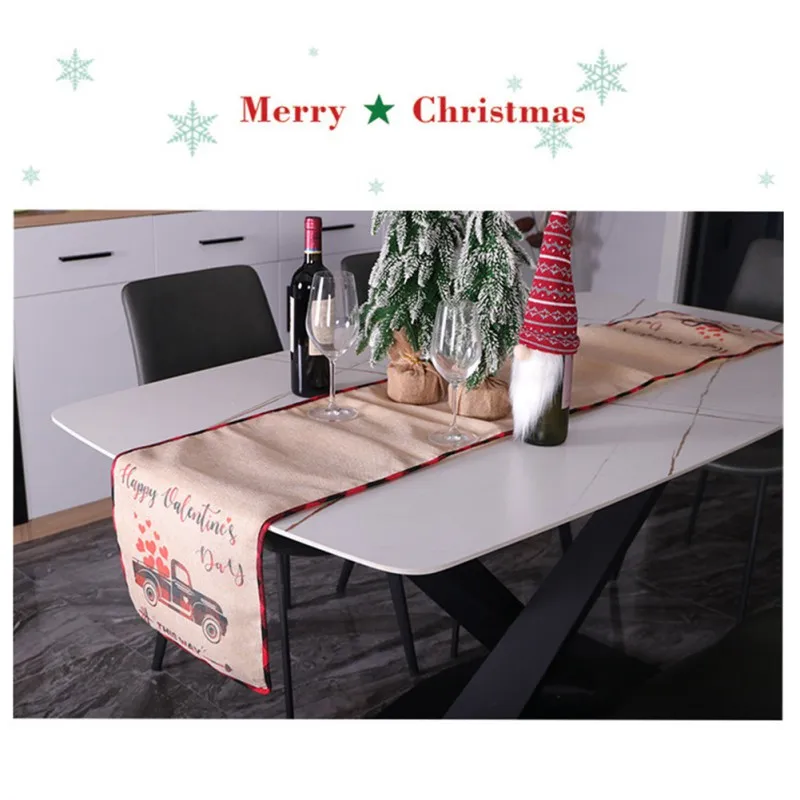 

Valentine's Day Love Truck Table Flag Durability Banner Valentine's Day Party Table Decoration