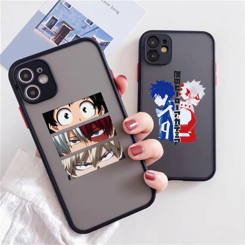 Phone Cases for IPhone 12 Mini 13 14 11Pro Max X XR XS MAX 6s 7 8 plus SE 2020 Anime My Hero Academia Hard Shockproof Back Cover
