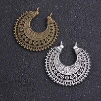4pcs 3738mm two color zinc alloy necklace charm jewelry diy hollow moon connector pendant necklace