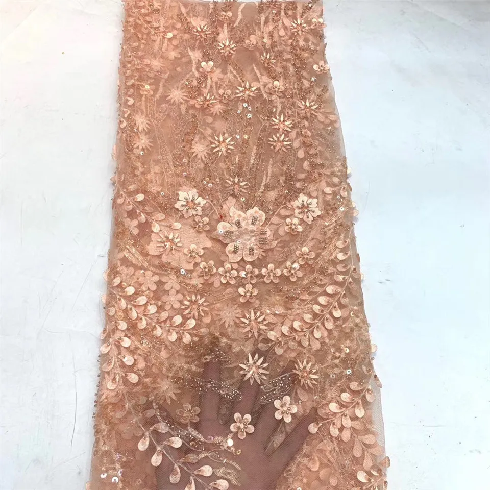 

African Lace Fabric 2020 Embroidery Nigeria Lace Fabric Bride High Quality Sequin Lace Fabric Clothes ZX36751