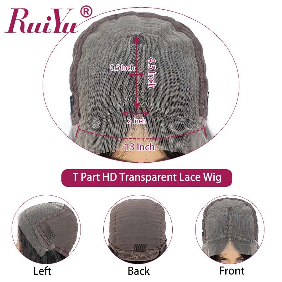 

Transparent 360 Lace Frontal Wig Pre Plucked With Baby Hair Glueless Brazilian Straight Human Hair Wigs 150 Density RUIYU Remy