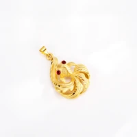 yellow gold fish necklace pendant no chain 14k gold ruby pendant jewelry for women wedding engagement anniversary jewelry gifts