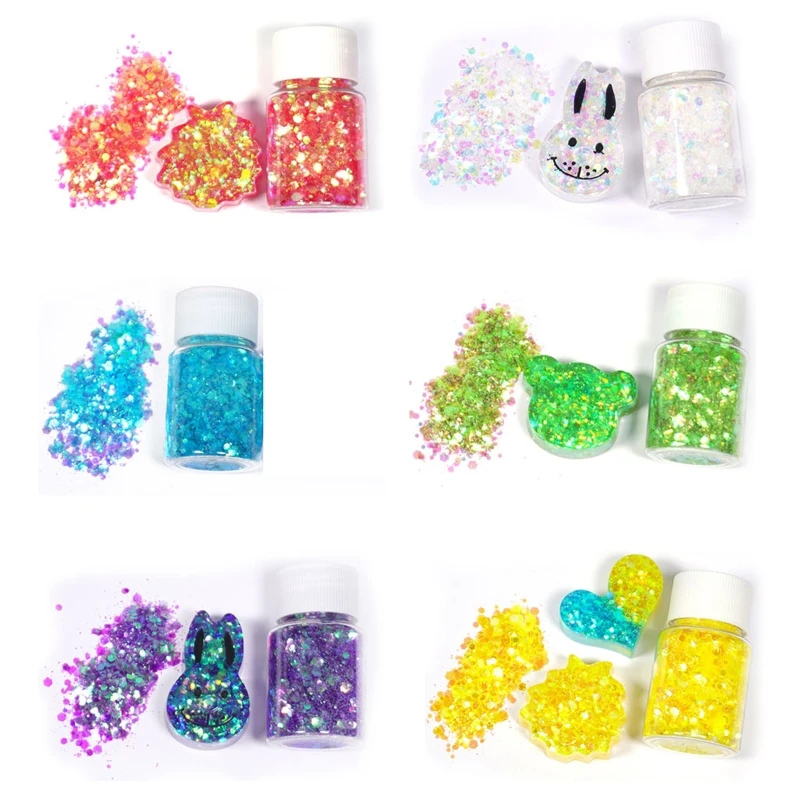 10g Illusory Color Handmade Glitter Sequins Mixed Crystal Epoxy Mold Quicksand Oil Decor Jewelry Making Fillings | Украшения и