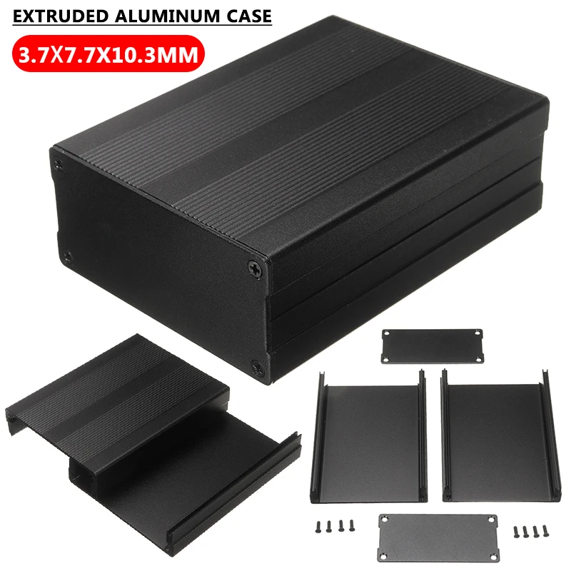 

1Pcs Black Extruded Aluminum Box 100x76x35mm Enclosures PCB Instrument Electronic Project Box Case with 8 Screws
