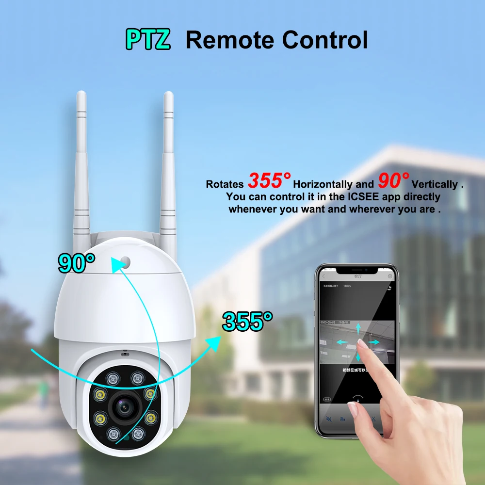 WIFI камера наружная PTZ IP H.265X 1080P скоростная купольная ИК CCTV s 2MP Обнаружение