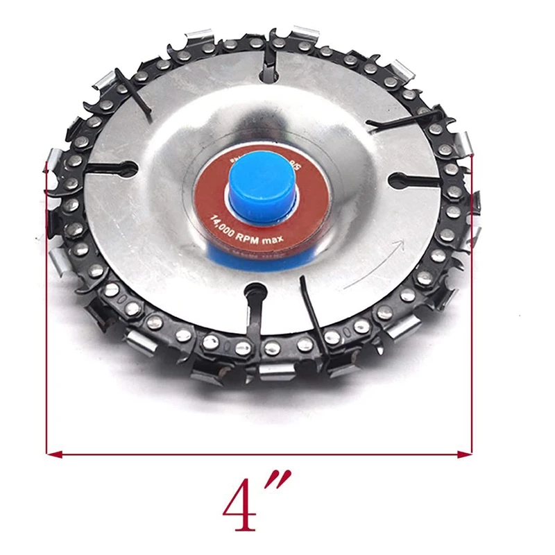 

4inch Angle Grinder Woodworking Chain Saw 22 Tooth Chain Plate Grinding Chain Wheel Wood Carving Disc