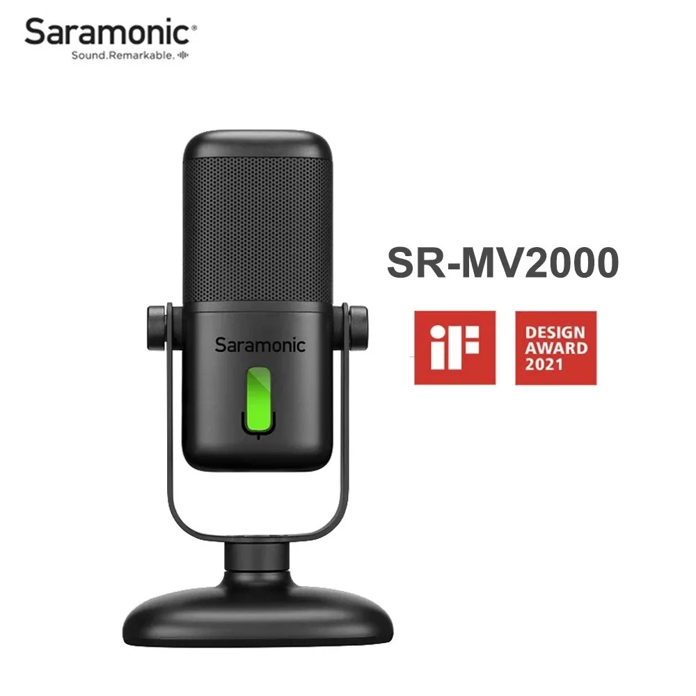 

Saramonic SR-MV2000 USB-C мобильный телефон универсальный настольный микрофон Запись в режиме реального времени воспроизведения монитор Тип-c