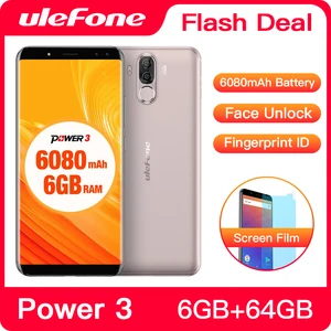 Ulefone Power 3 смартфон FHD + экран 6080 мАч большой аккумулятор Android мобильный телефон Face ID 6 ГБ + 64 ГБ Touch ID 21MP камера Сотовый телефон