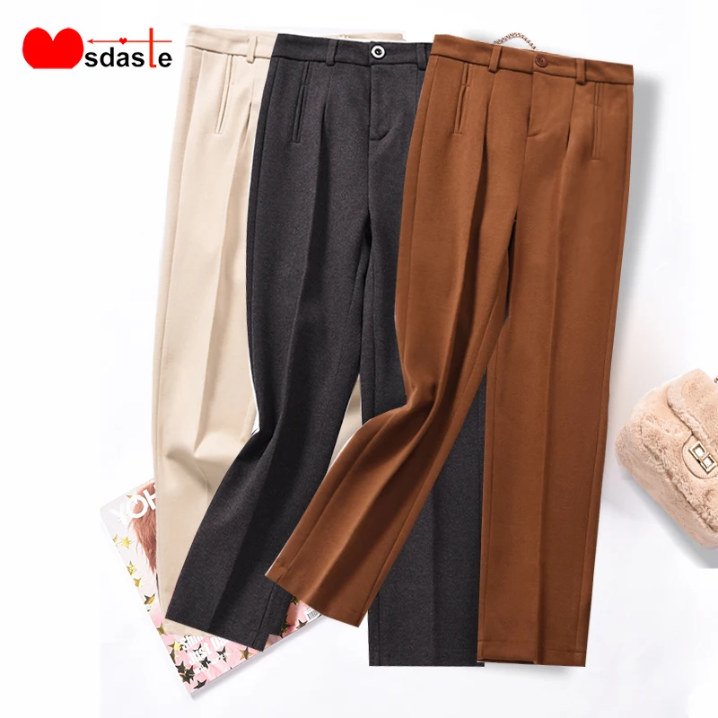 Женские штаны шаровары 2019 зимние плотные с высокой талией повседневные женские