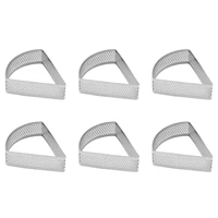 6pcs perforated pastry baking tool dessert quiche tart ring stainless steel cutter mousse diy cake molds kitchen fruit pie
