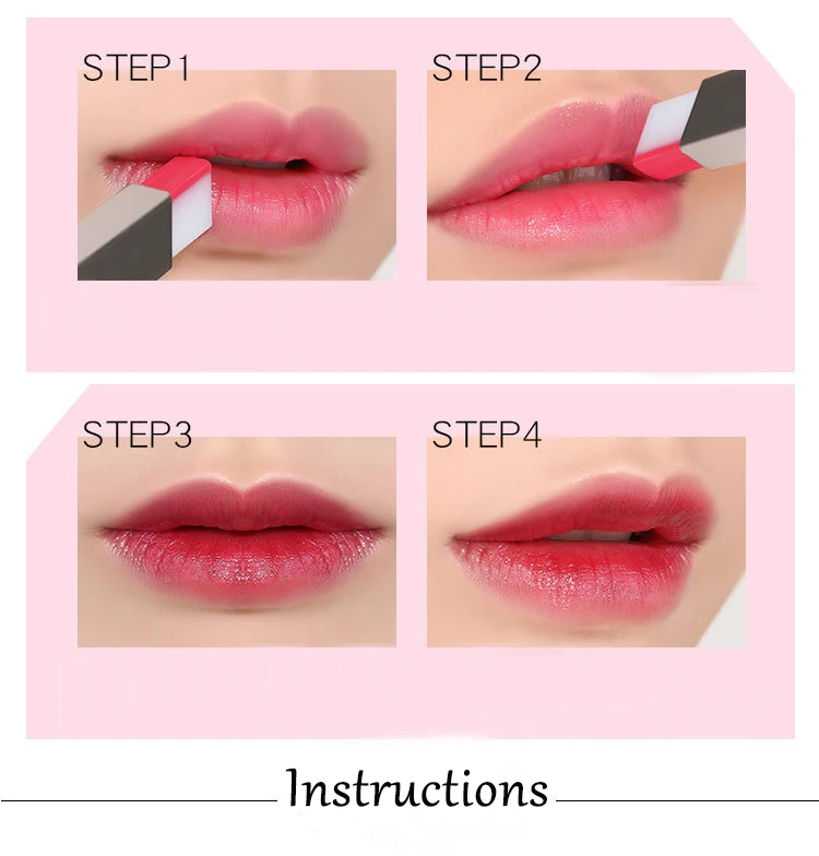 Двухцветная v-образной деталью матовая губная помада градиент блеск для губ