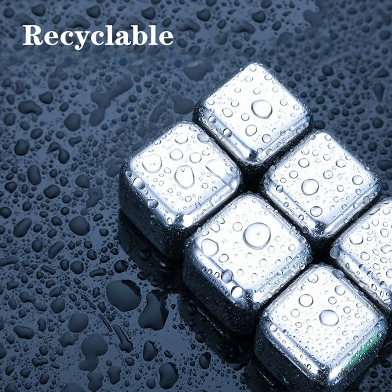 1 Pcs Stainless Steel Ice Cubes Reusable Chilling Stones For Whiskey Wine Keep Your Drink Cold Longer |