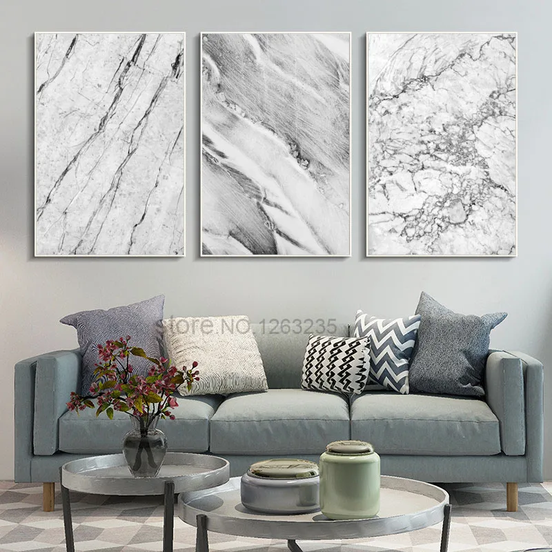 Абстрактный скандинавский плакат с мраморным каменным узором Картина на холсте