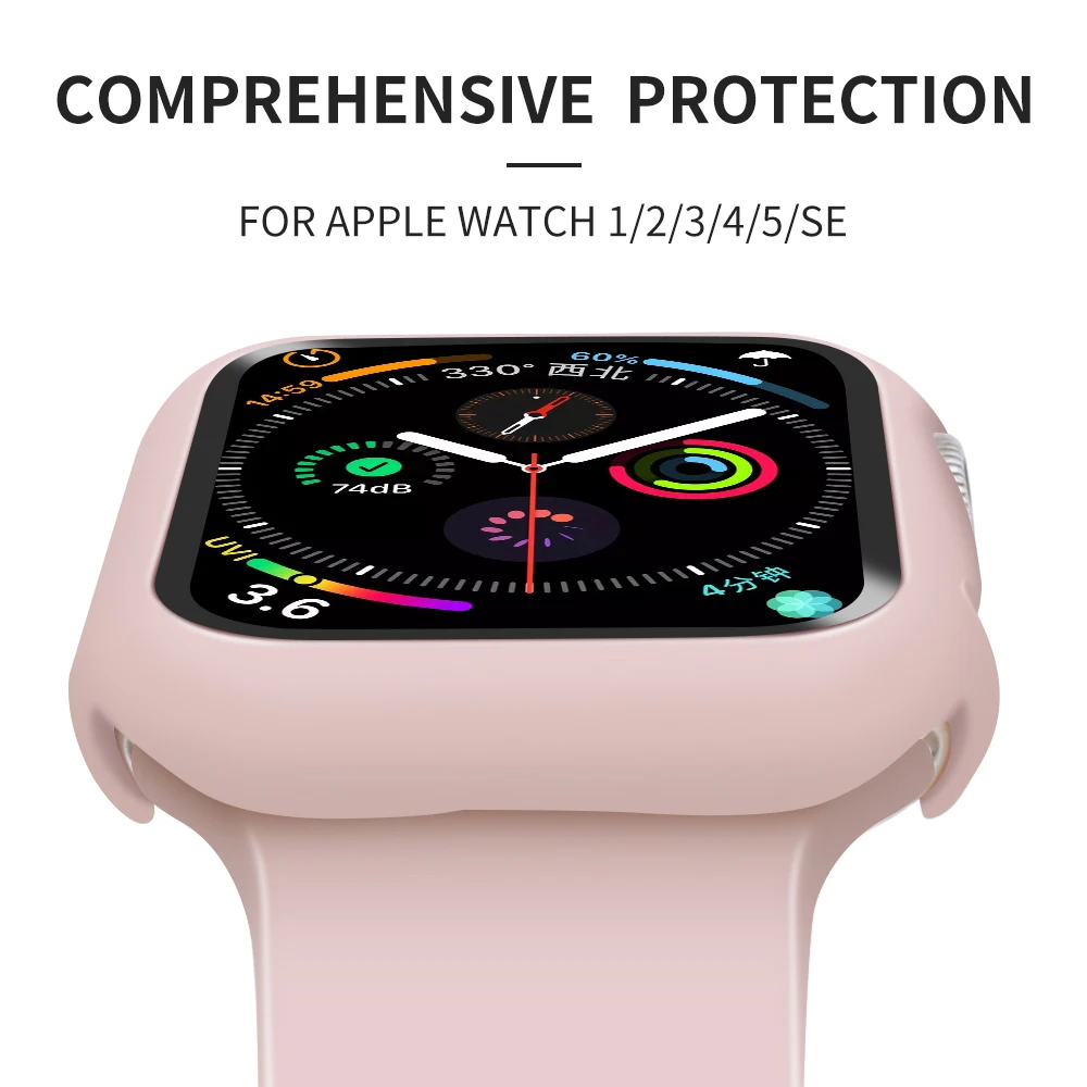 360 full Screen protector Bumper Frame matte hard Case for Apple watch series 7se6 5 4 3 2 1cover Tempered glass film for iwatch