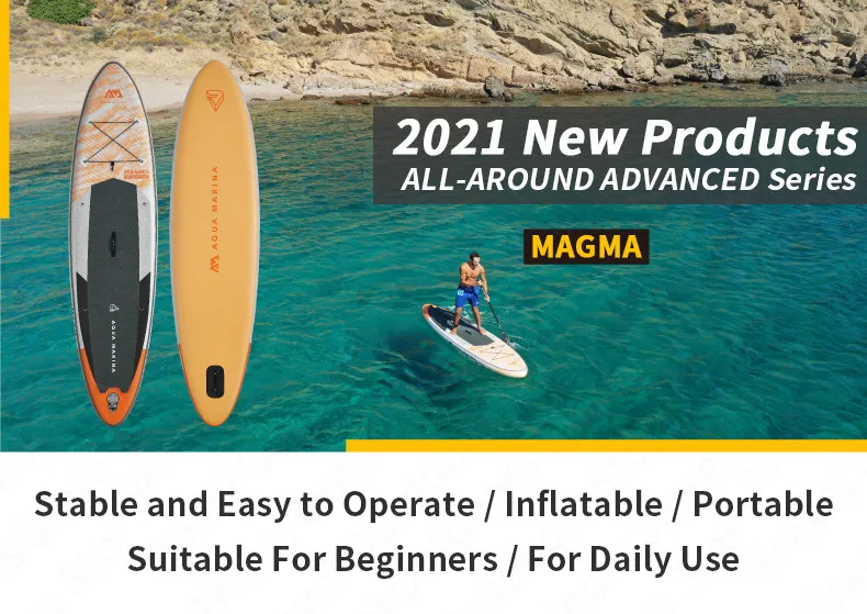 AQUA MARINA MAGMA 2022 New Surf Board EVA Non-slip Lightweight 340cm SUP Inflatable Board Water Sports With Safety Rope BT-21MAP · v5