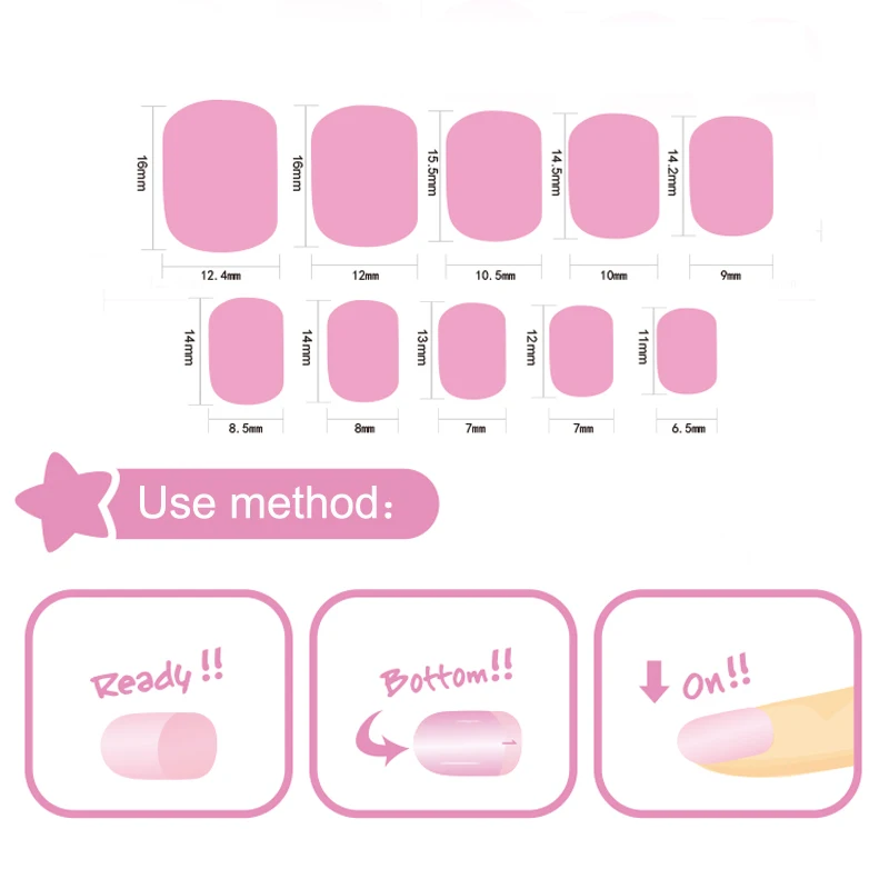 24Pcs/Set Nails French Pre-Designed Fake kids Finger Cute Short False With Glue Safe And Non-Toxic Brand New | Красота и здоровье
