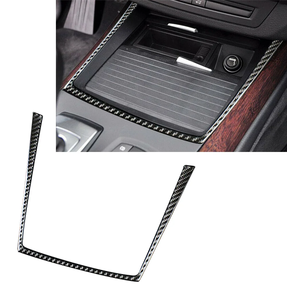 

Car Water Drink Cup Holder Sticker Frame Trim Carbon Fiber ABS Decor For BMW X5 X6 E70 E71 2009 2010 2011 2012 2013