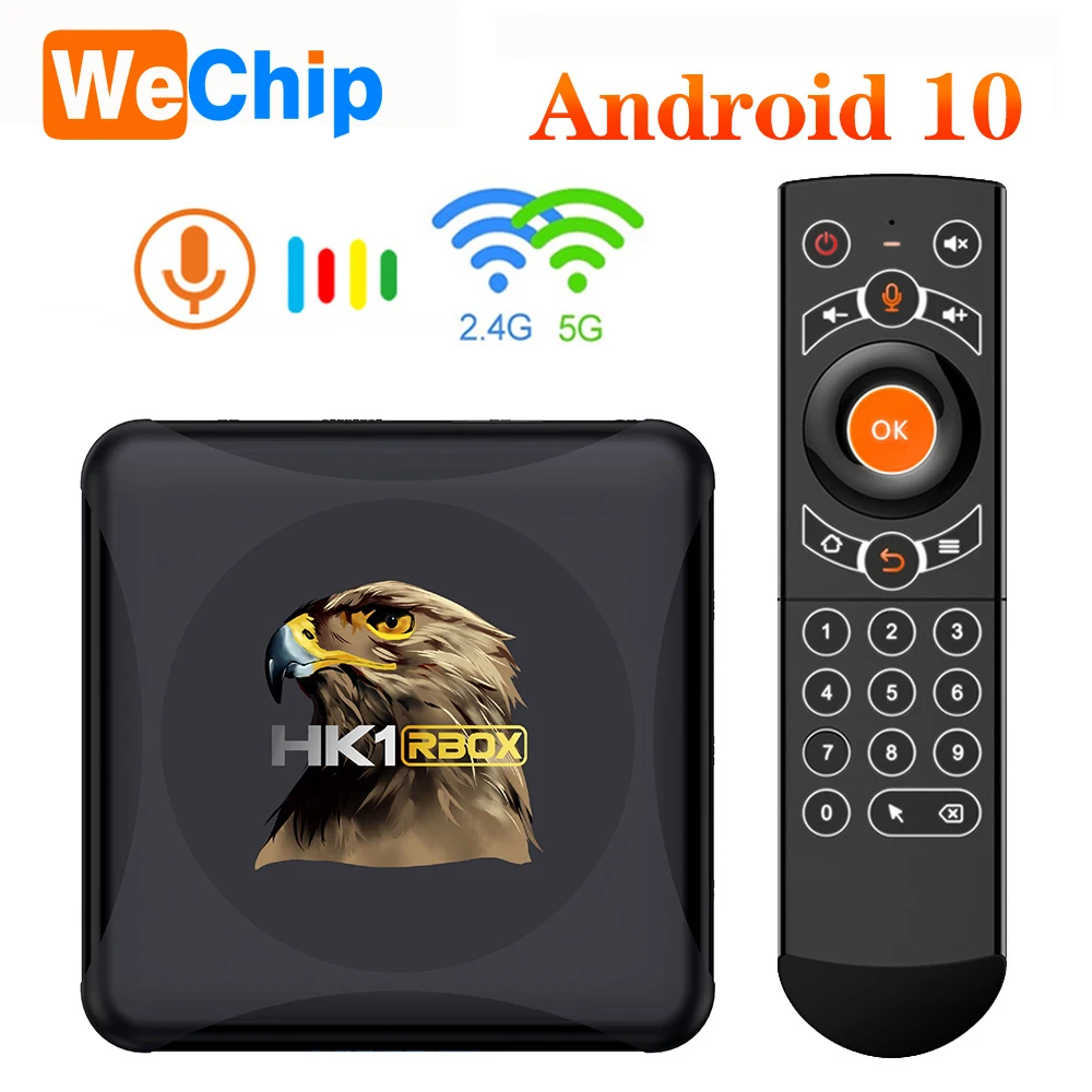 

WECHIP HK1 RBOX R1 mini TV Box Android 10 4G 64GB Rockchip RK3318 1080p 4K Google Play Youtube HK1 BOX Set Top Box Media player