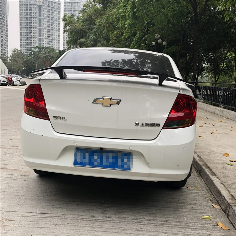 For Chevrolet Sail 3 2015-2018 Spoiler Sport ABS Plastic Material Car Rear Wing Primer Color Trunk Rear Spoiler With Led Light images - 6
