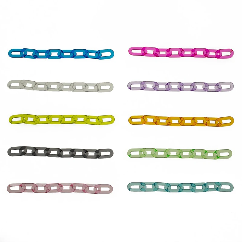 

20.5*11mm DIY Jewelry Chain Acrylic Colorful Open U-Shaped Chain Bag Chain Necklace Materials Handmade Finding Supplies
