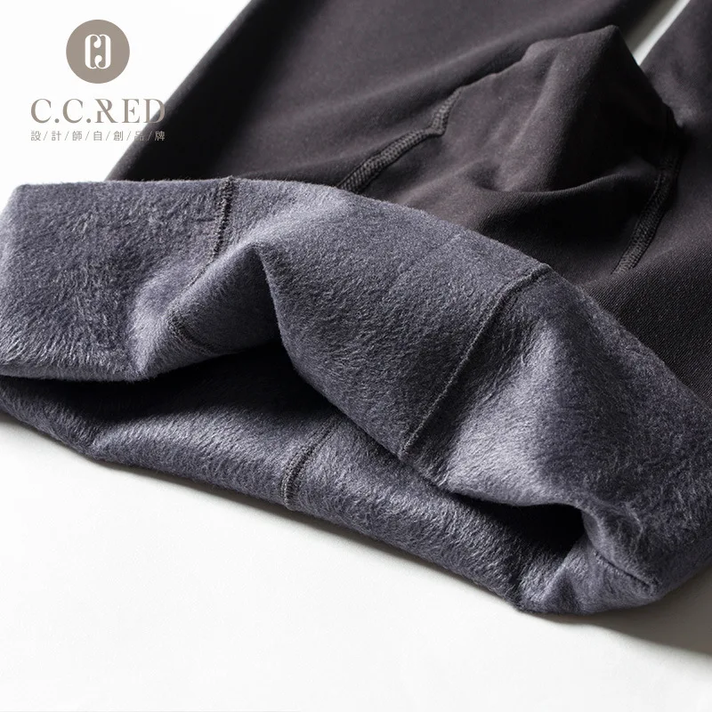 2019 зимние тонкие Флисовые женские леггинсы повседневные обтягивающие черные