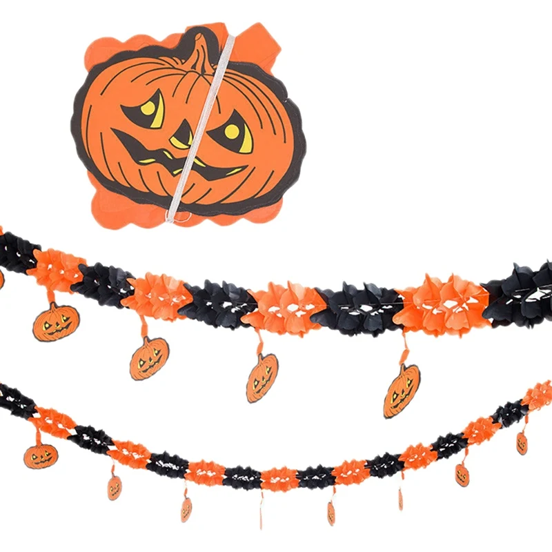 Страшная гирлянда на Хэллоуин паук тыква бумажный реквизит для дома с
