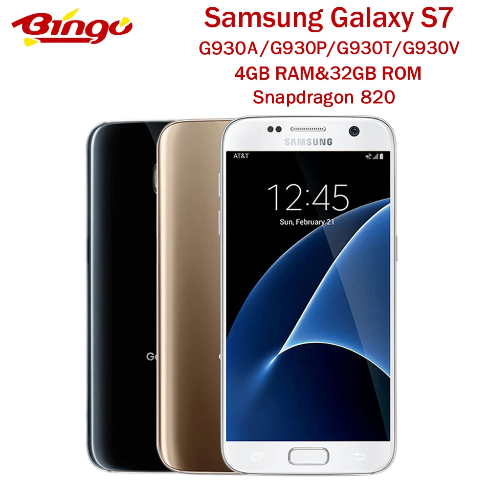 Samsung Galaxy S7 версия G930A/V/T/P Оригинальный разблокированный мобильный телефон Android