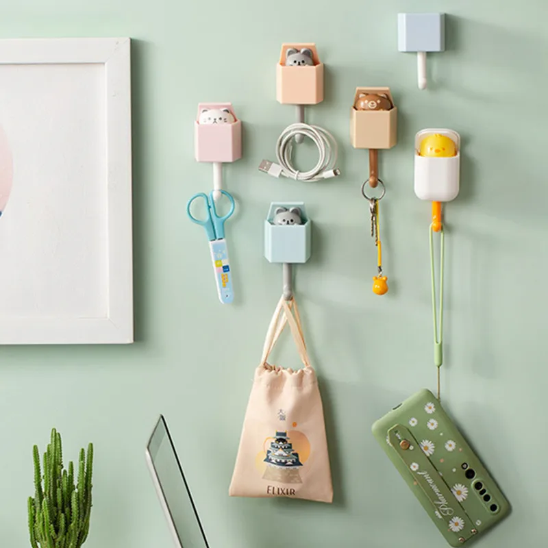 1 шт. креативный крючок в виде кошки Симпатичные бесшовные вешалки для двери