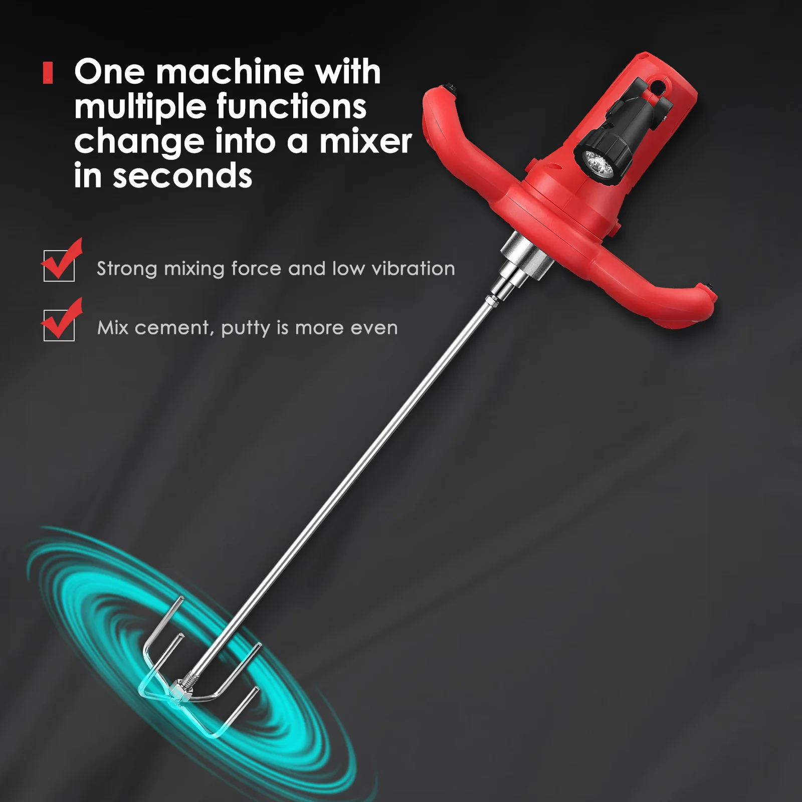 AC 110V/220V 1700W Concrete Cement Mortar Trowel  2 in 1 Electric Drywall Sander Drill Mixer Wall Smoothing Machine with Handle