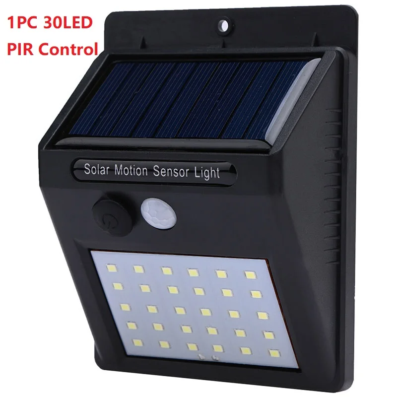 30 LED Cob 100 светодиодный солнечный светильник на открытом воздухе Солнечный садовый светильник PIR датчик движения сплит Солнечный настенный светильник Точечный светильник s аварийный - Испускаемый цвет: 30 LED
