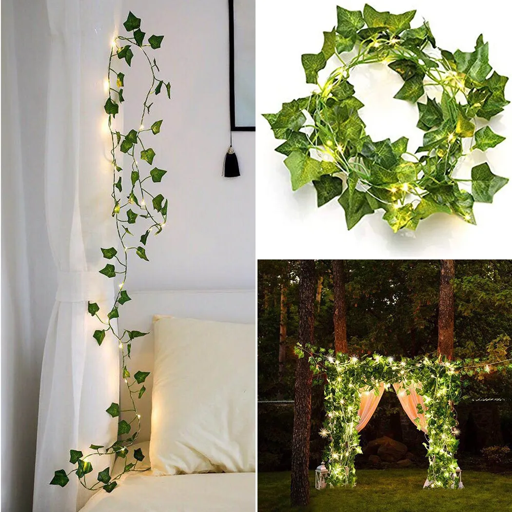 

1pc 2 Meters LED Light Rattan Rattan String Lights, [1pc] Ivy String Lights, Garland, Garland Chandelier 20 LED