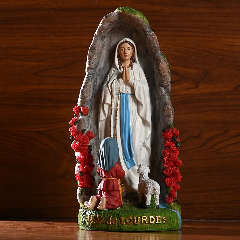 

Nordic Retro Beautiful Virgin Mary Figurine Sculpture Christian Wedding Gift Xmas Desktop Display Decors Renaissance Collection