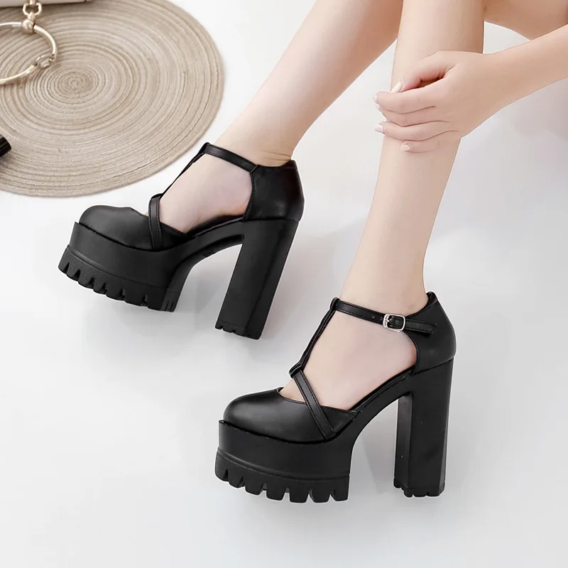 

2021 Women's Shoes With Straps Round Toe Summer High Heels Branded Pumps Sandals Ladies Basketball Platform Latest Spring Buckle
