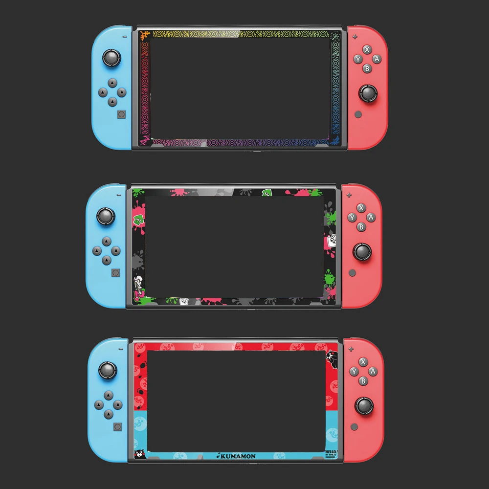 

Colorful Border Film Tempered Glass Screen Protector Guard Frame for Nintendo Switch Game Console Cover NS Protection Accessory