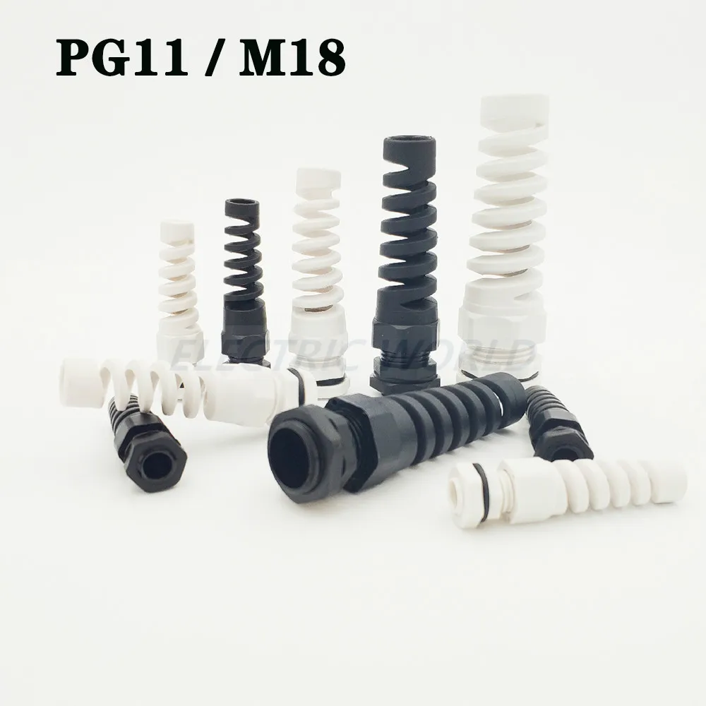 Нейлоновые кабельные ЖЕЛЕЗЫ PG11 M18 Водонепроницаемые соединители резиновая