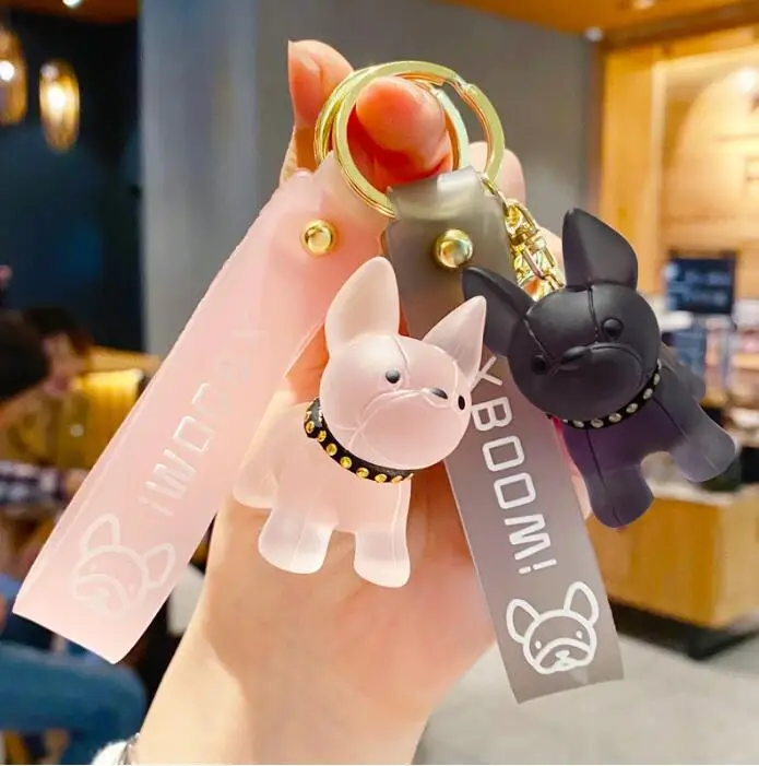 Модный брелок в виде французского бульдога для женщин подвеска сумки прозрачный