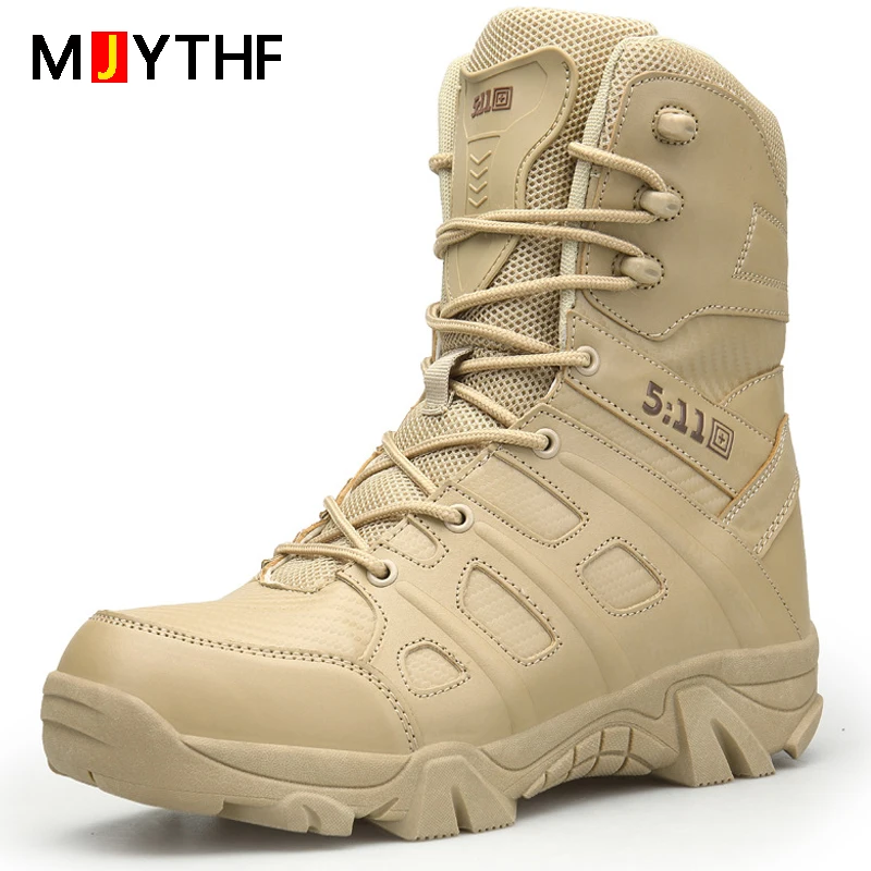

Men's Desert Boots Outdoor Military Boots High Top Tactical Boots Non-slip Hiking Boots Autumn Winter Shoes Male Leather Shoes