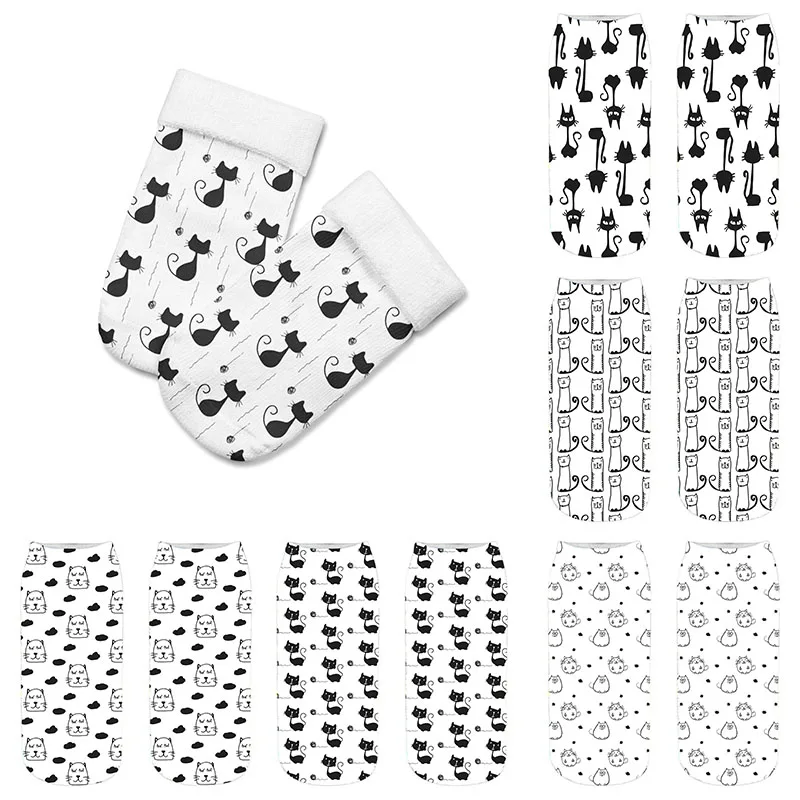 3D Кот печати для женщин модные детские гетры унисекс с рождественским рисунком в