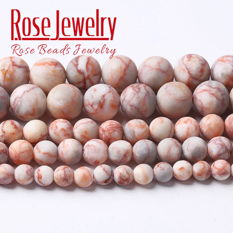 Матовая природный красный Пикассо Ясперс камень бисер паутина круглые бусины