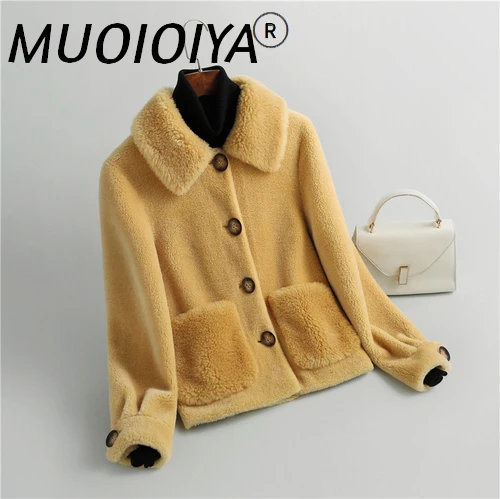 

2022 100% Real Sheep Shearing Coat Female Autumn Winter Short Casual Wool Jackets Women Clothes Jaqueta Feminina Gxy924
