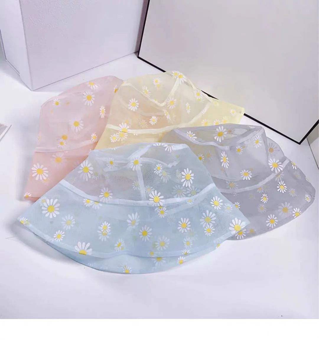 Панама женская прозрачная из органзы кружевная дышащая дорожная с маленькими