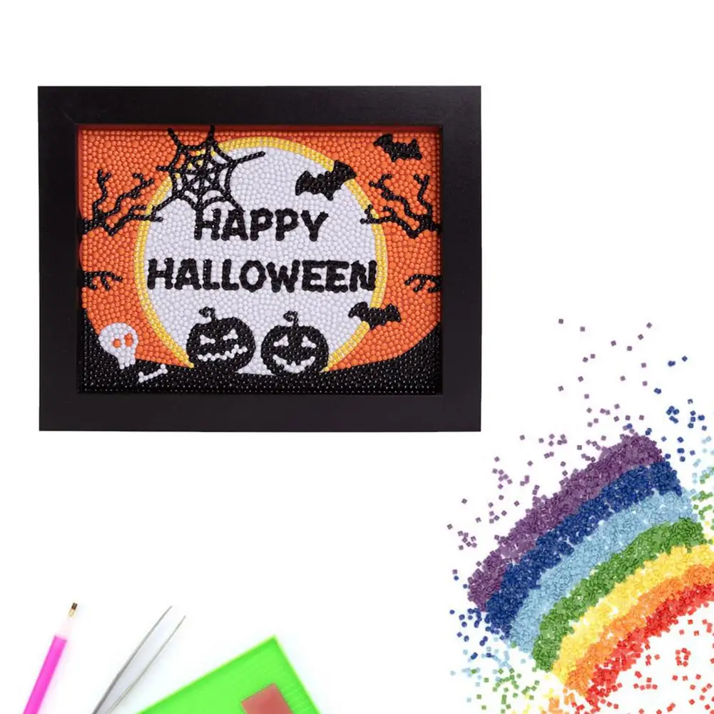 

5D DIY Diamond Painting Cartoon Halloween Pattern Cross Stitch Rhinestone Embroidery Home Kids Room Decor Sticker Murals